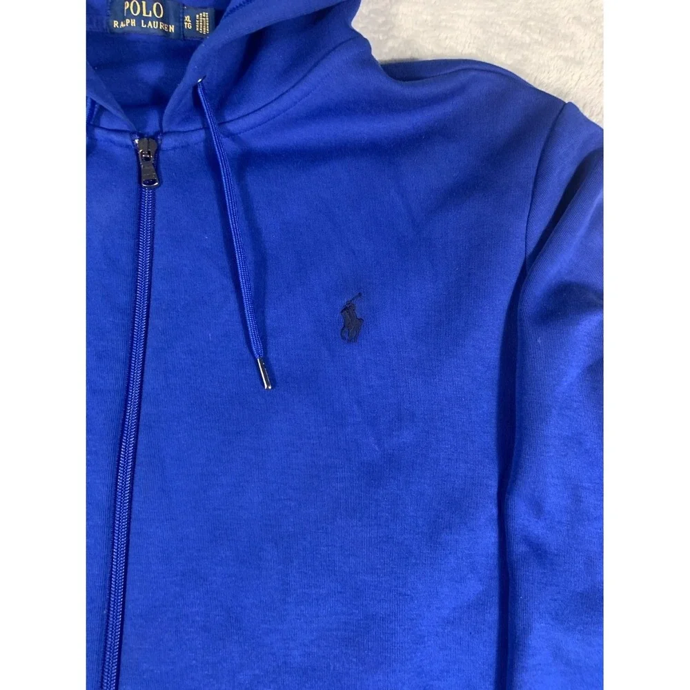 Polo Ralph Lauren Hoodie Mens XL Royal Blue Full Zip Pony Logo Sweatshirt